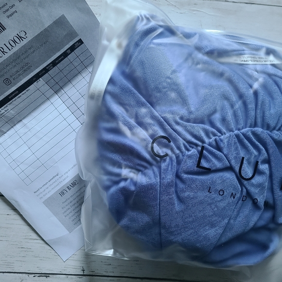 NWT GORGEOUS Blue RUCHED Twist Front Mini Dress - Picture 13 of 14